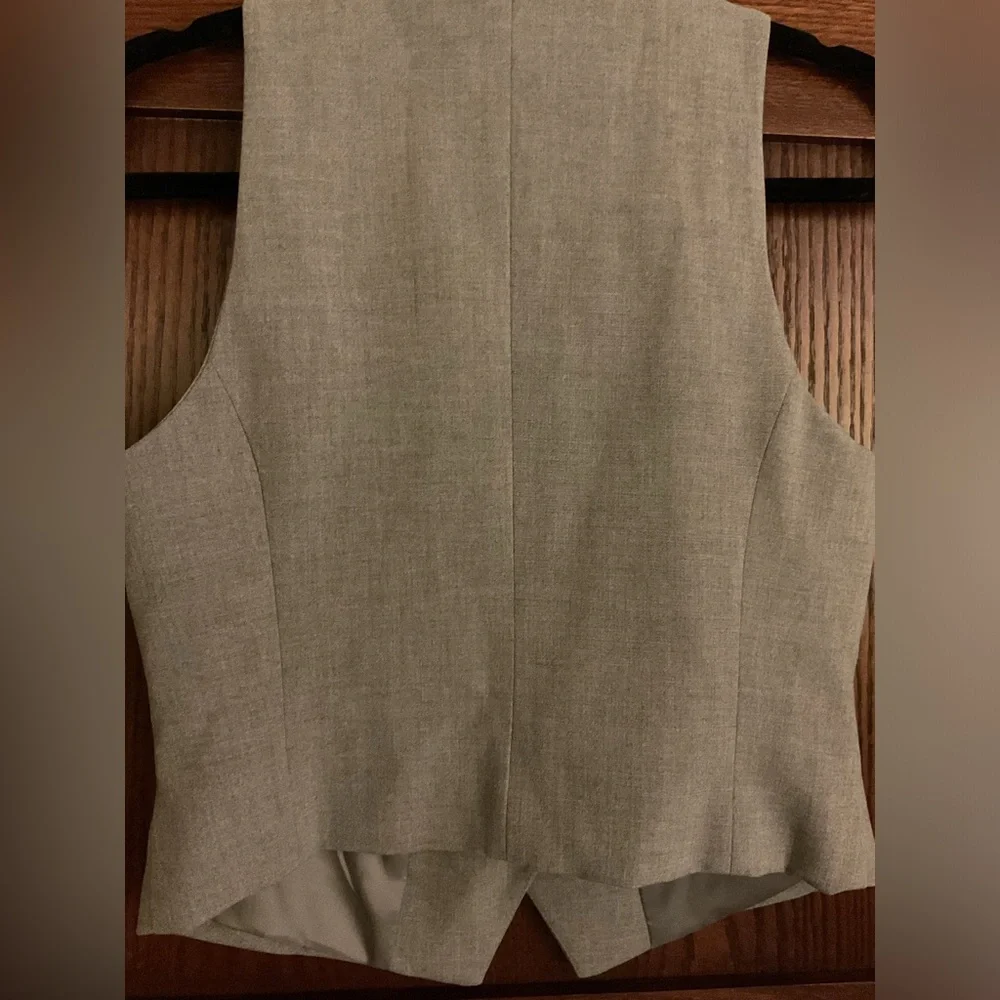 NWT Zara Gray Tailored Waistcoat Button Vest Size Small